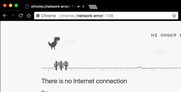 no internet chrome dino