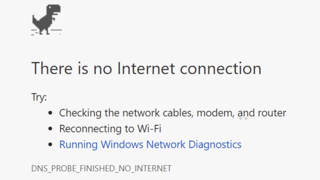 no internet connect chrome screen