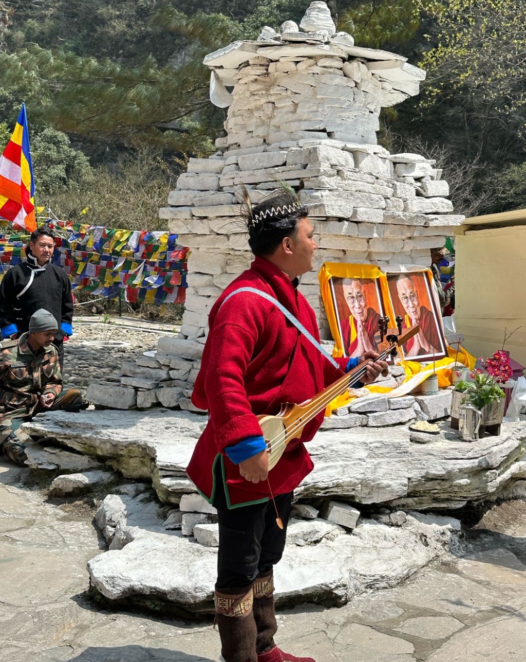 Man playing musical instrument