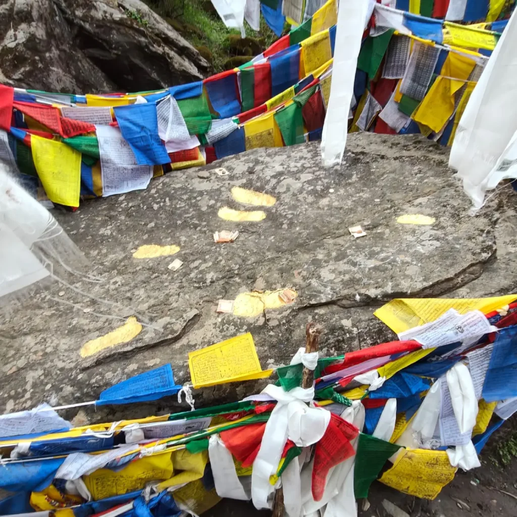 Footprints of Guru Padmasambhava near Chumi Gyatse (108 Holy Water Falls)