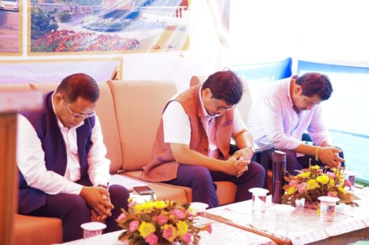 Dignitaries pay tribute to the 69th Garo Labour Corps during the Cenotaph foundation ceremony in Tura.