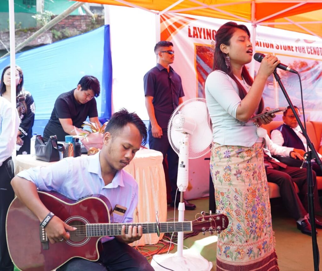 Local artistes perform a soulful tribute during the foundation-laying ceremony of the Cenotaph at Babupara, Tura, honouring the memory of the 69th Garo Labour Corps.