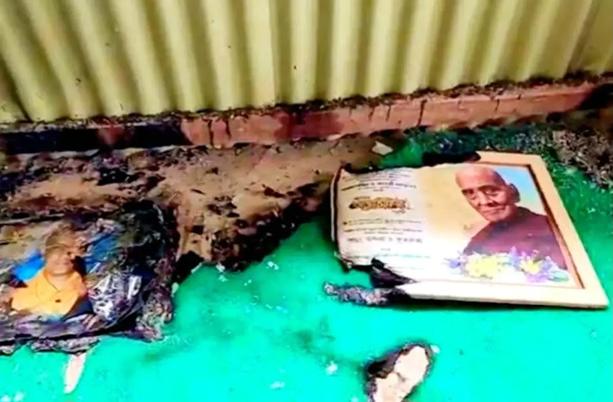 Arson attack Buddhist temple-photo