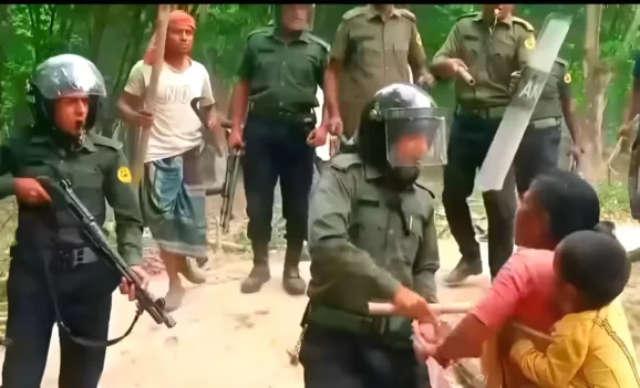 Garo mother protest eviction ancestral land photo