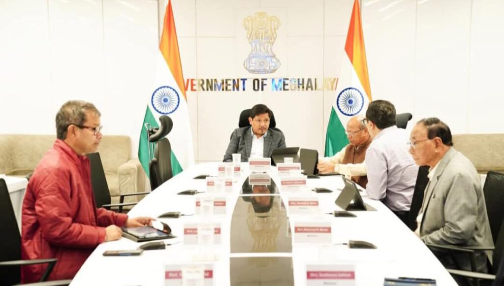 Meghalaya Chief Minister Conrad Sangma meeting with members of the Khasi Author’s Society