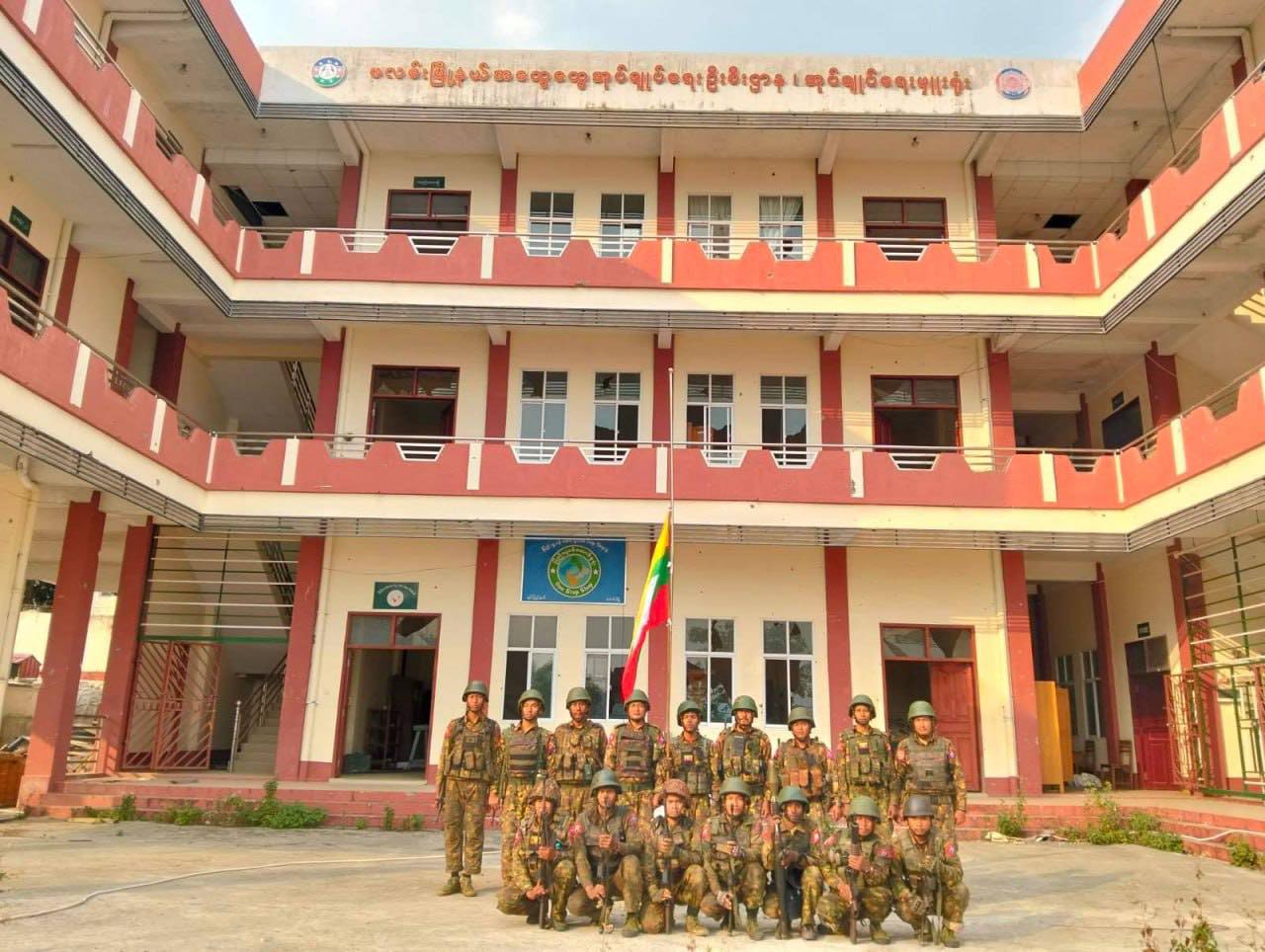 Myanmar military after retaking Falam Town in the Chin State of Myanmar on April 25