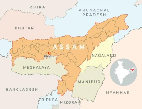 map of assam