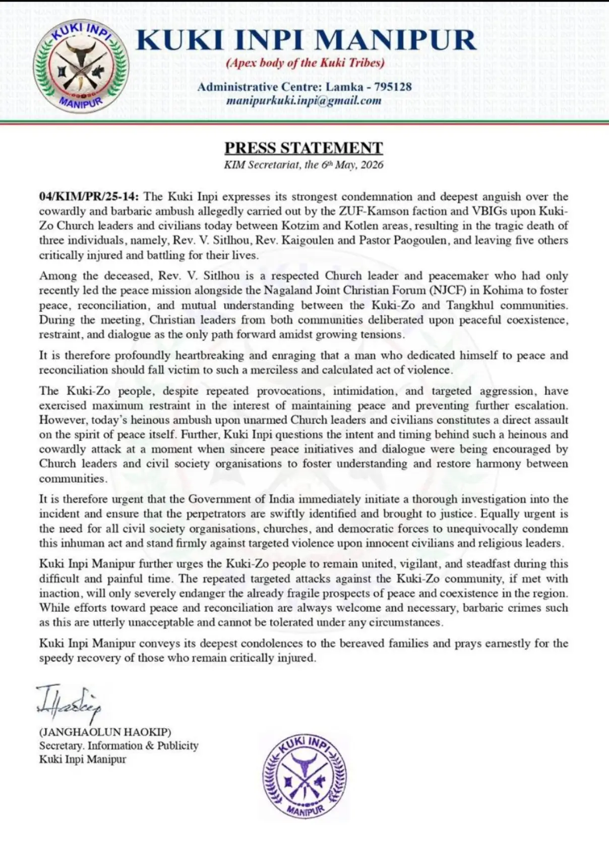 press release manipur
