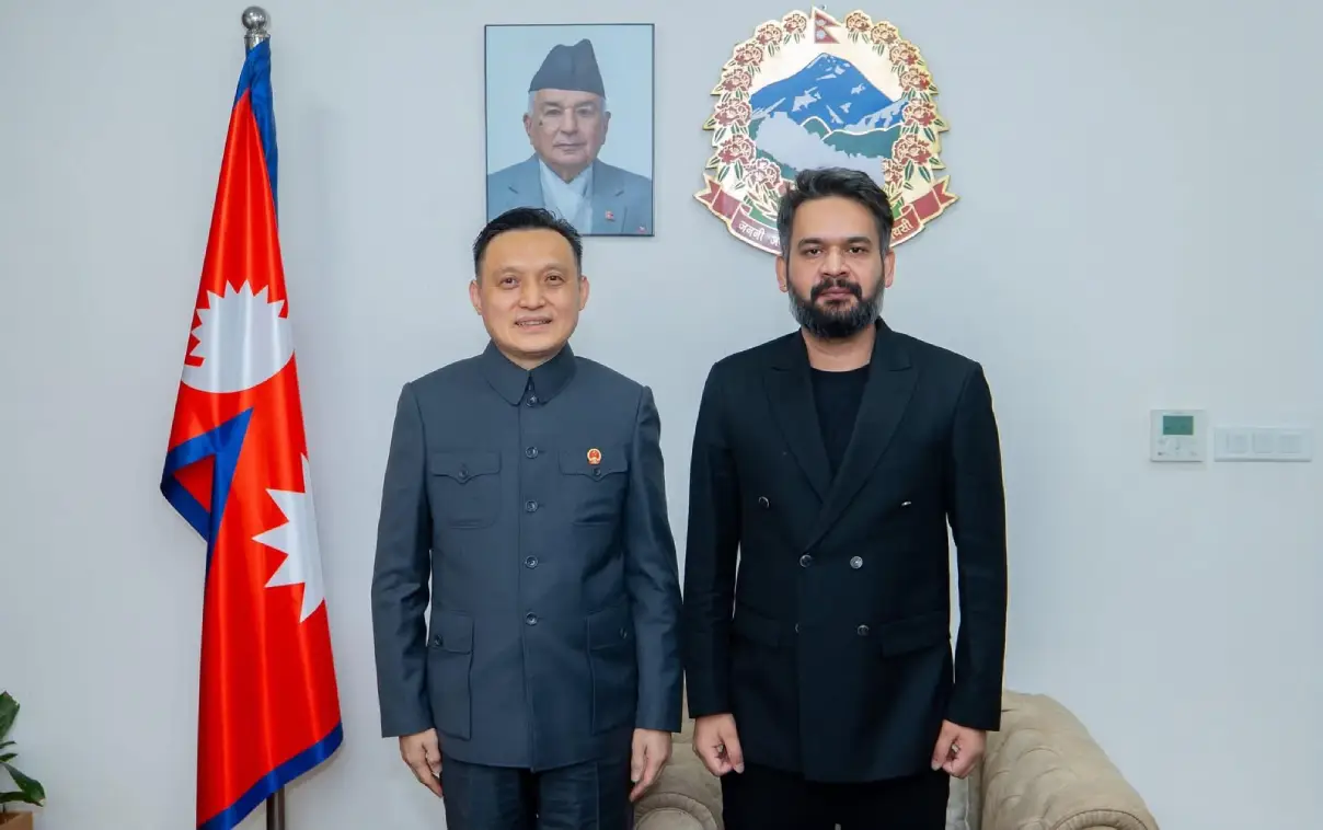 Nepal PM Balen with Chinese Ambassador
