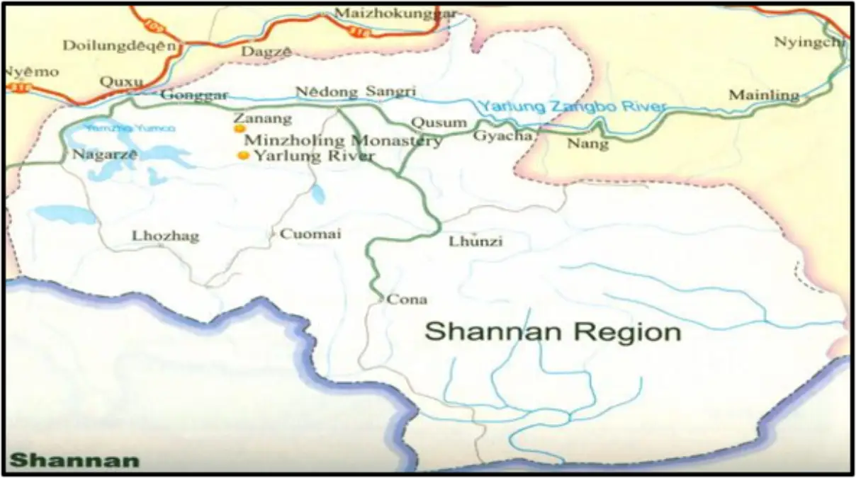 shannan river map